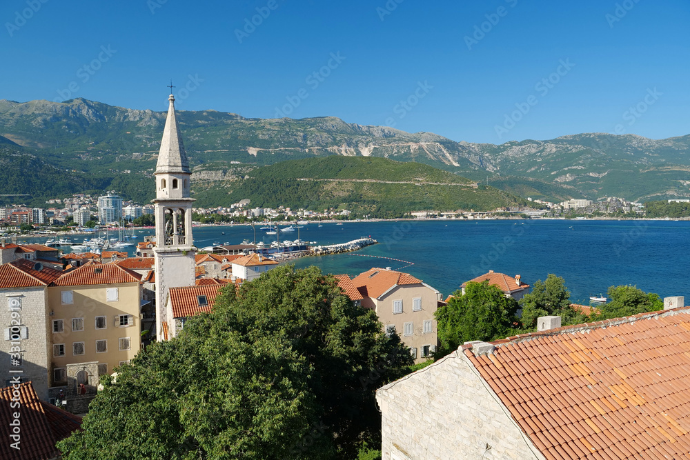 Panorama of Budva city, Montenegro
