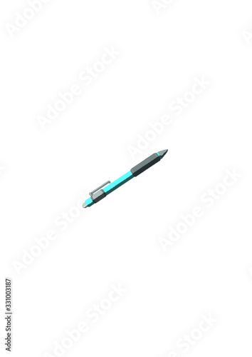 Blue pen with black ink