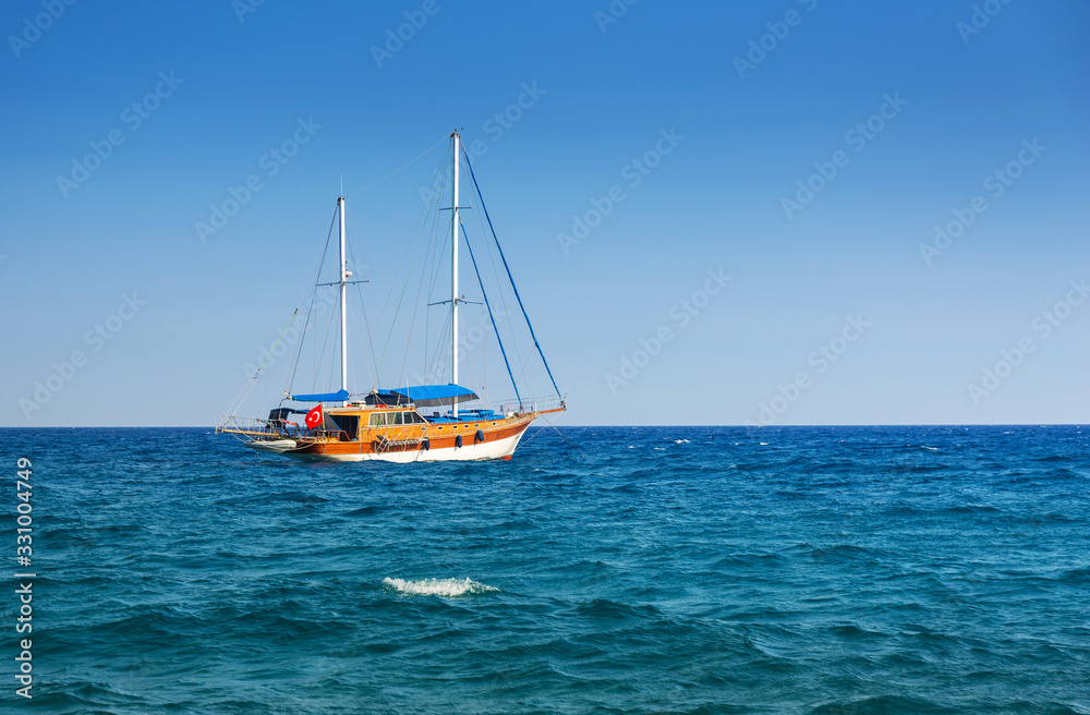 Fototapeta premium Ship at the Turquoise Coast of Turkey
