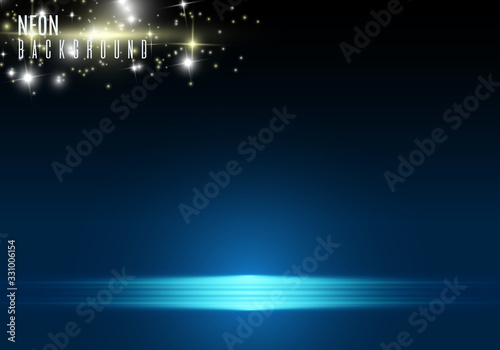 Neon background. Illustration with blue light effect. 