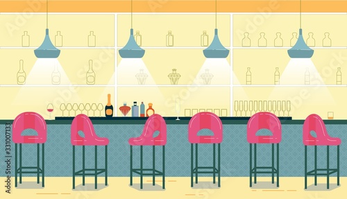 Bar Counter for Drinking Alcoholic Cocktail, Drink