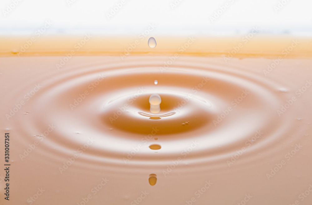 rippling after a few drops of peach juice. rippling after a few drops of peach juice.