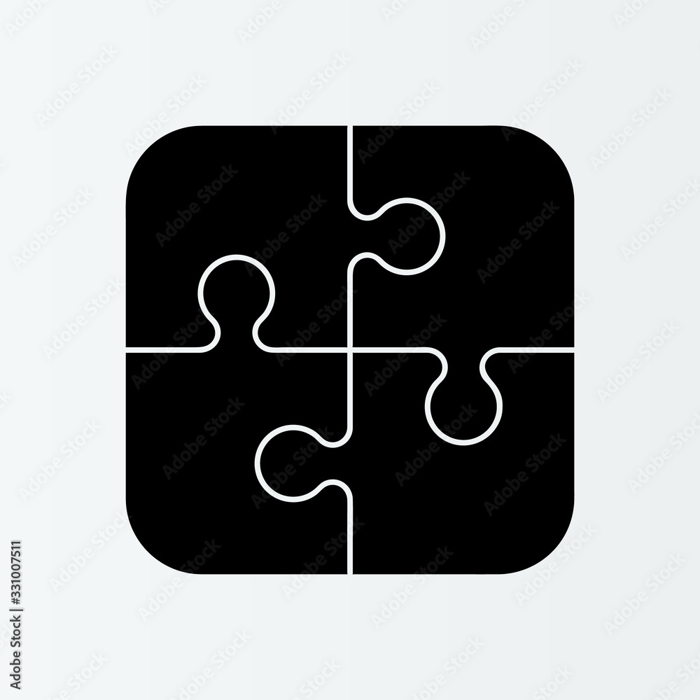 Four piece flat puzzle. Section compare service banner. Four piece flat puzzle. Section compare service banner.