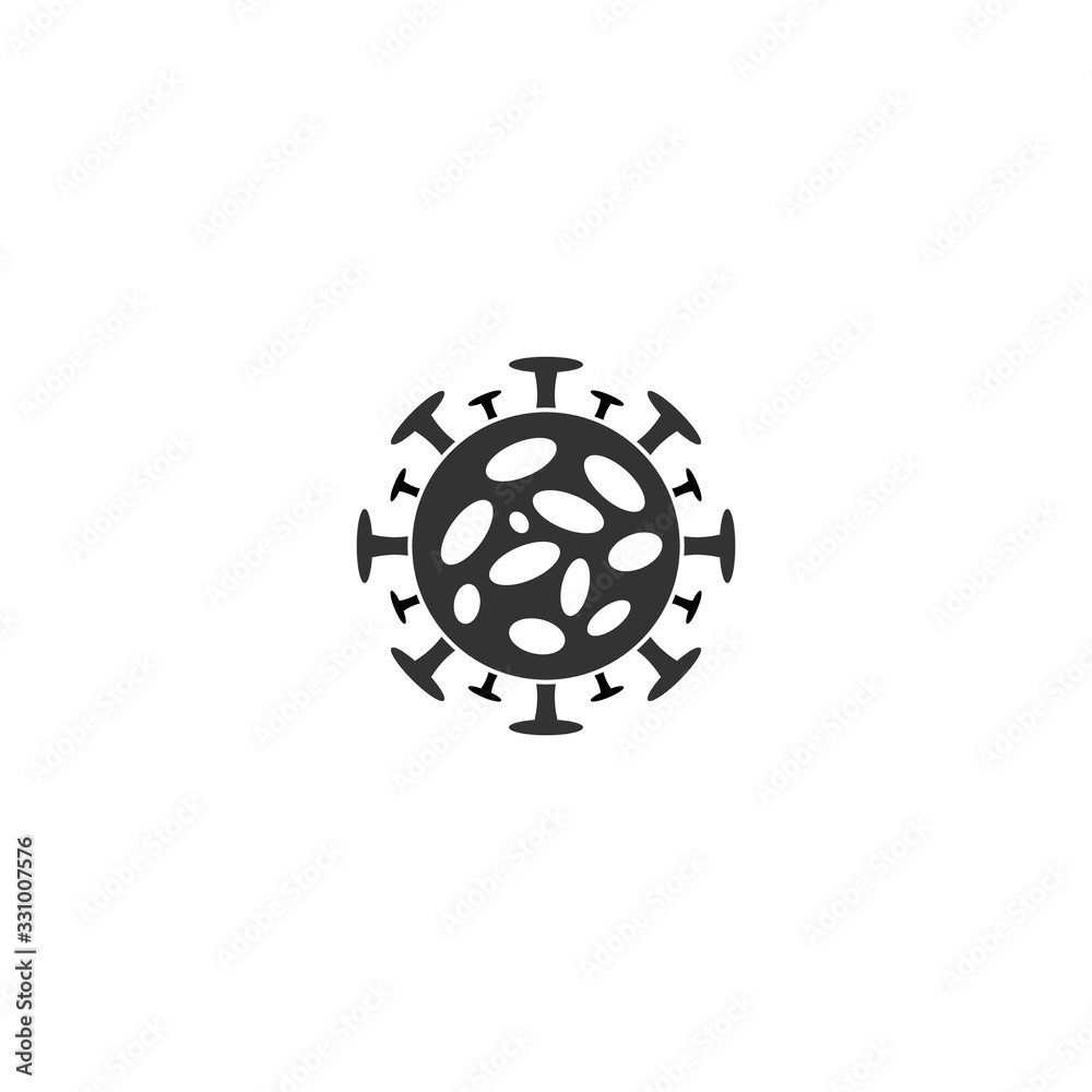 Obraz premium Coronavirus Vector Icon. Infographic Element . Virus Cell Icon. Corona Virus Sign Icon. Wuhan Pneumonia. COVID-19 NCOV-2019 Corona Virus Abbreviation. Bacteria Scheme. Vector Illustration