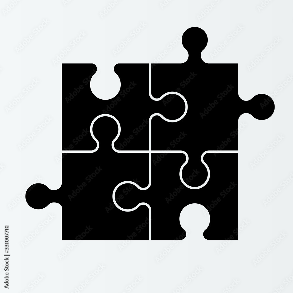 Four piece flat puzzle. Section compare service banner. Four piece flat puzzle. Section compare service banner.