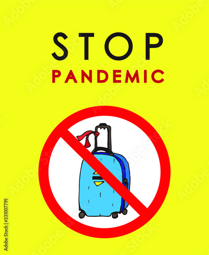 Global Pandemic Dangerous Virus Concept. Stop pandemic. Planet in medical mask.Pandemic stop Novel Coronavirus outbreak covid-19 2019-nCoV. Vector Illustration. Banner template.