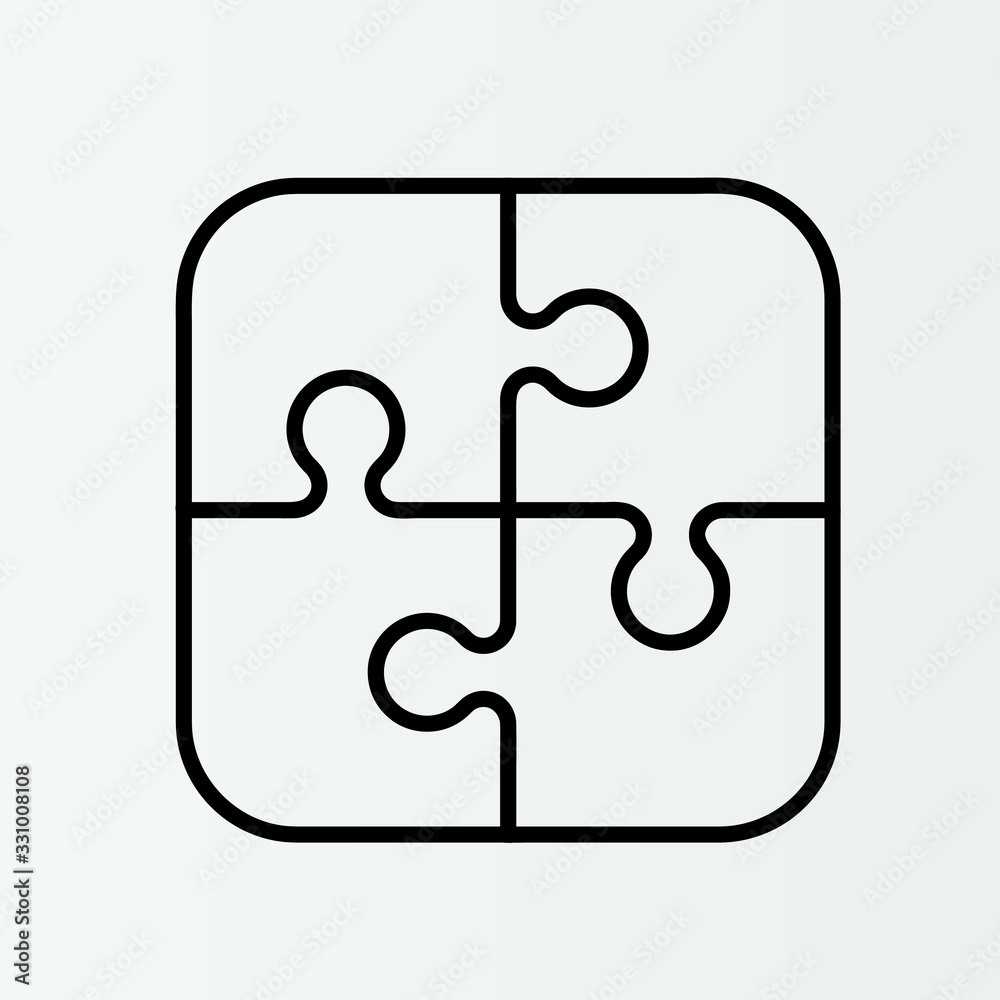 Four piece flat puzzle. Section compare service banner. Four piece flat puzzle. Section compare service banner.