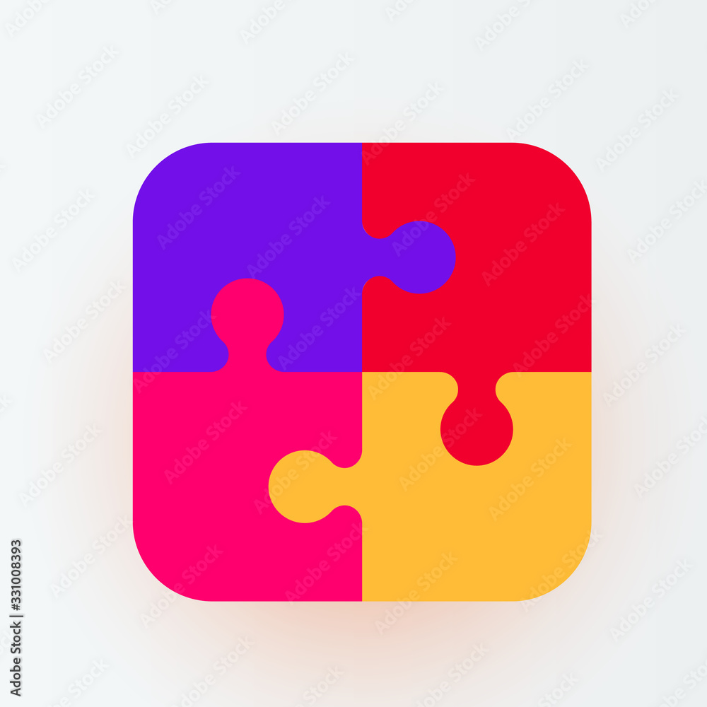 Four piece puzzle. Solution concept. Modern design. Four piece puzzle. Solution concept. Modern design.