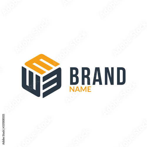 Letter E / M Hexagonal Box Logo