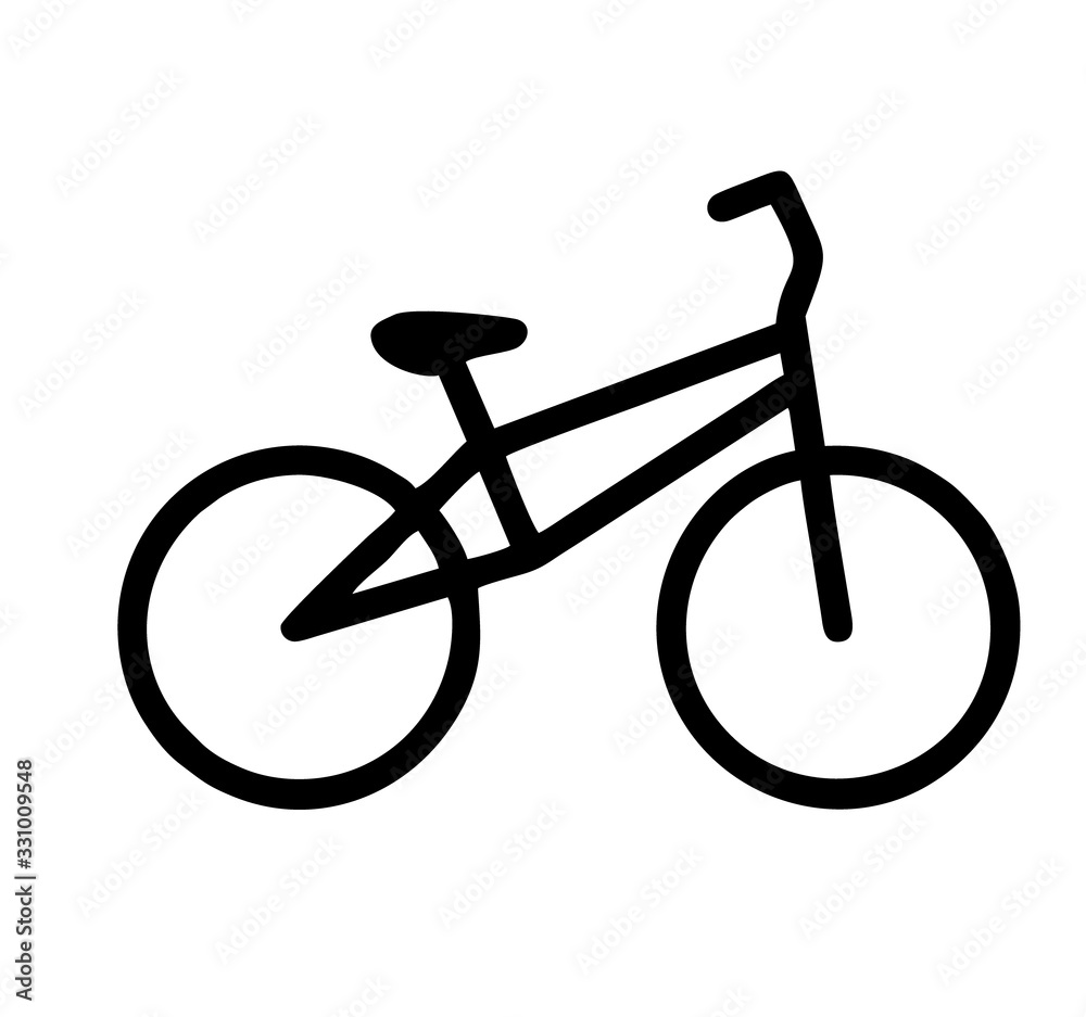 Bicycle line drawing in black and white vector isolated for logo, sign, apps or website Bicycle line drawing in black and white vector isolated for logo, sign, apps or website