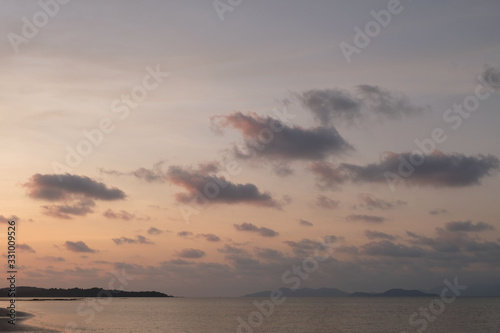 sunset of sea at mak island  trat province  thailand