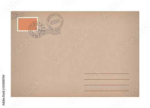 Vector realistic mockup vintage envelope marks