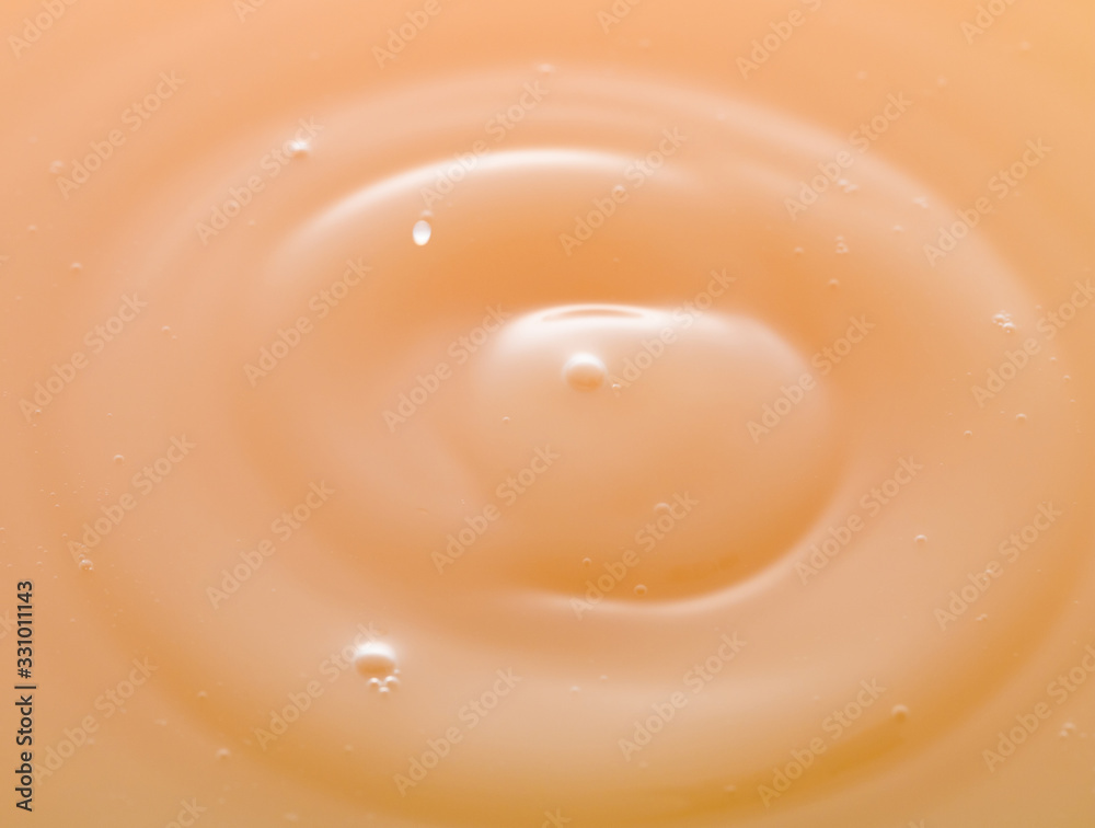 rippling after a few drops of peach juice. rippling after a few drops of peach juice.