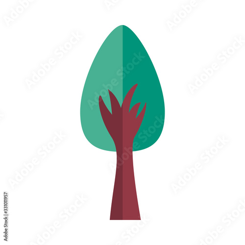 pine tree plant forest flat style icon