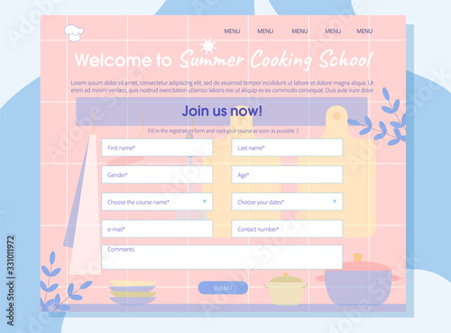 Summer Cooking School Online Registration Banner.