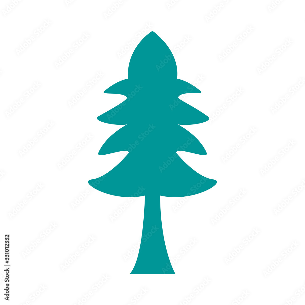Fototapeta premium pine tree plant forest silhouette style icon