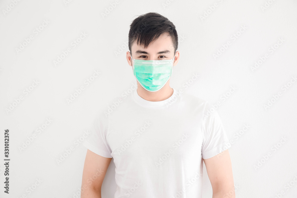 asian man wear surgical mask prevent the flu asian man wear surgical mask prevent the flu