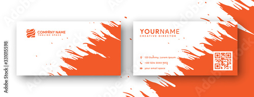 business card design. brush or grunge business card design . abstract orange business card design