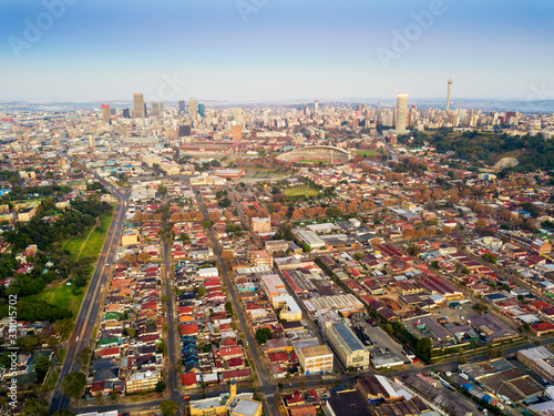Aerial view of downtown of Johannesburg, South Africa © malajscy