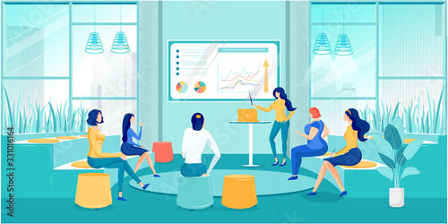 Business Training Group Courses for Women Cartoon