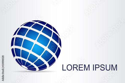 Abstract technology logo stylized spherical surface with abstract shapes. This logo is suitable for global company, world technologies, media and publicity agencies