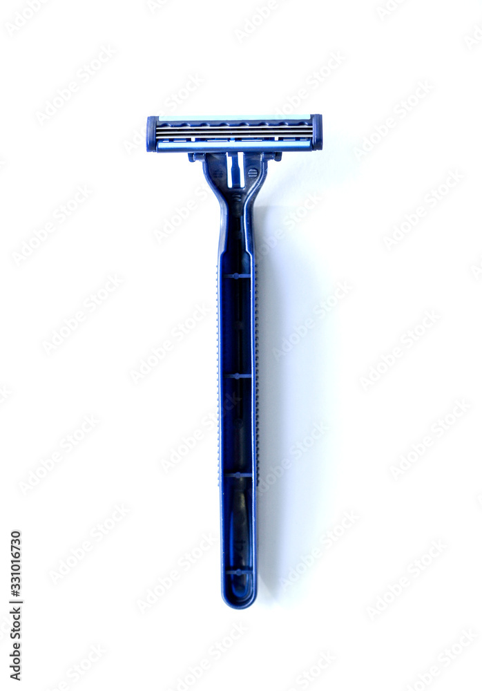 new blue blade razor on white background new blue blade razor on white background