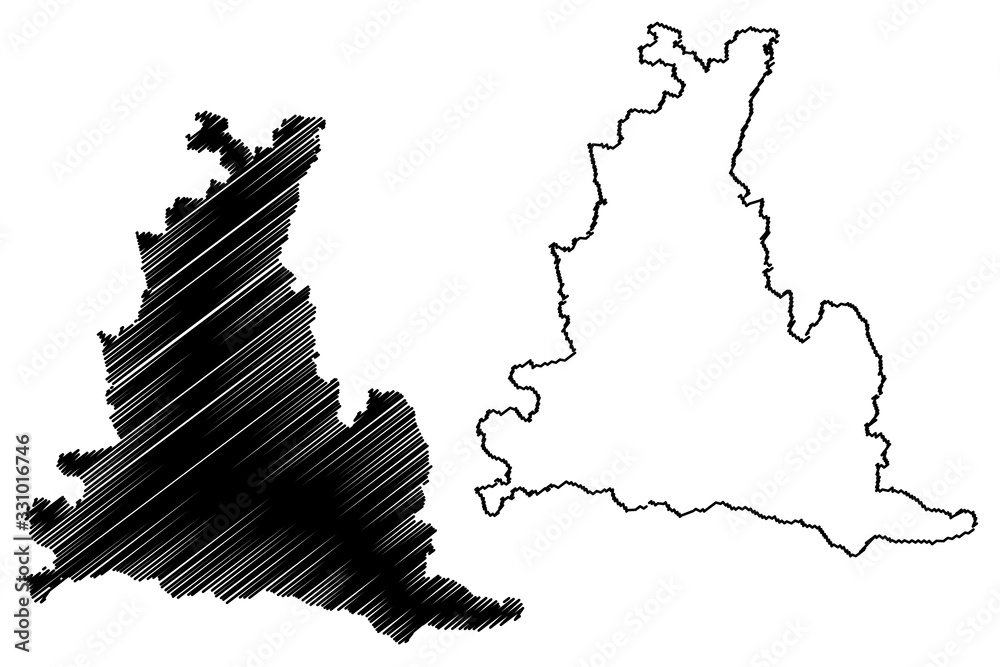 Saldus Municipality (Republic of Latvia, Administrative divisions of Latvia, Municipalities and their territorial units) map vector illustration, scribble sketch Saldus map