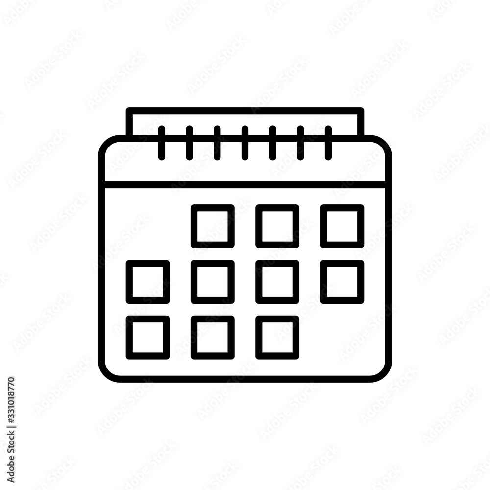 Calendar Vector Icon Line Illustration. Calendar Vector Icon Line Illustration.