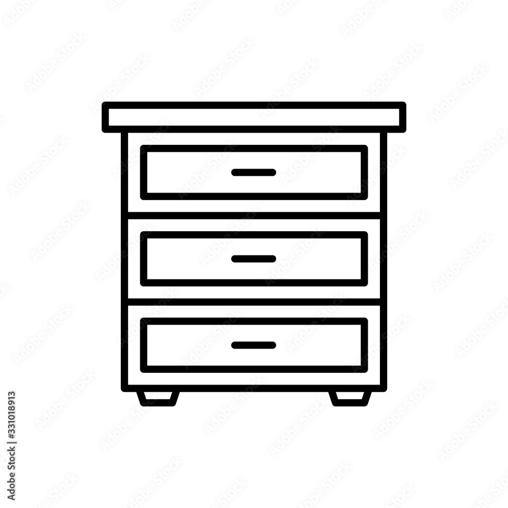Drawers Vector Icon Line Illustration. Drawers Vector Icon Line Illustration.