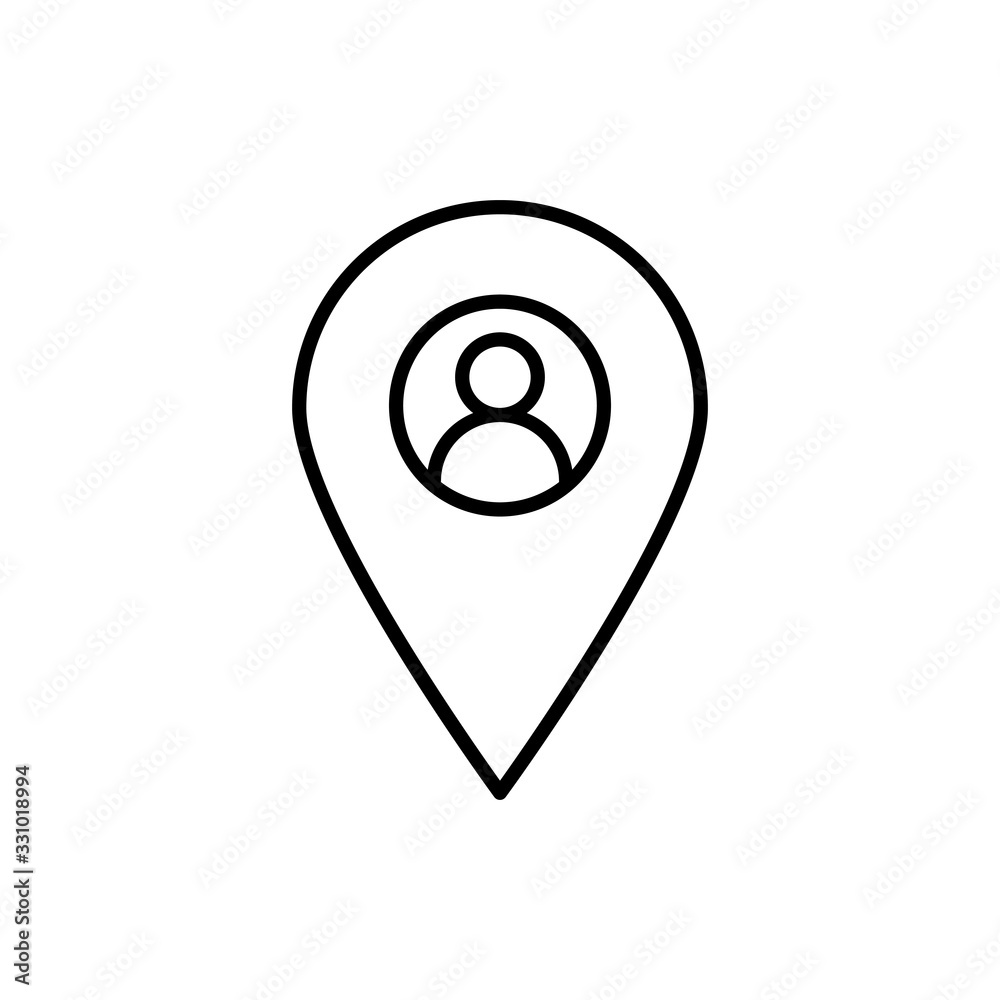 Man Location Vector Icon Line Illustration. Man Location Vector Icon Line Illustration.