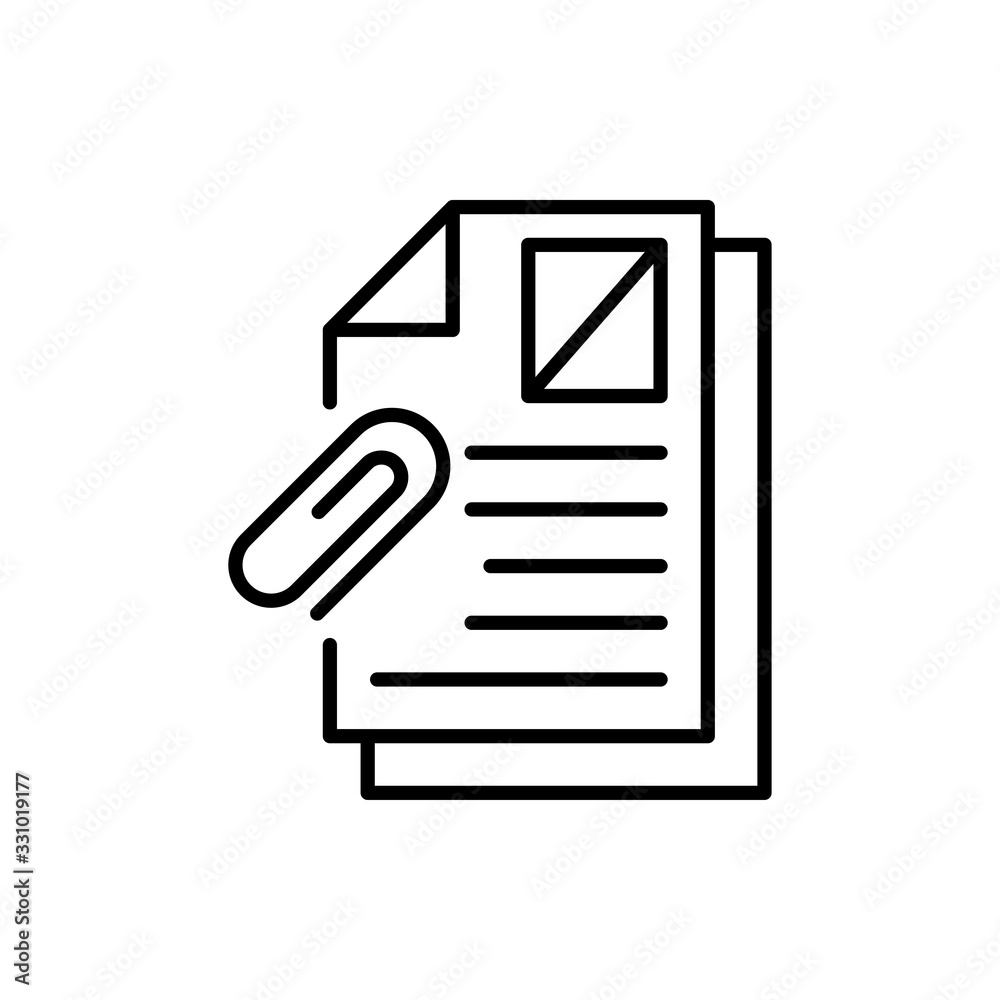 Attachment Vector Icon Line Illustration. Attachment Vector Icon Line Illustration.