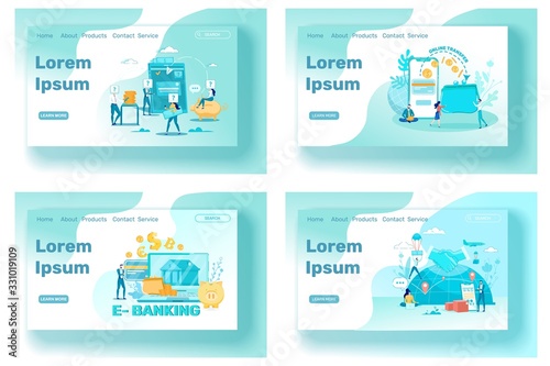 Online Electronic Banking with Business People.