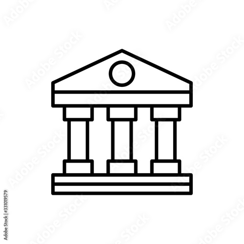 Bank Vector Vector Icon Line Illustration.