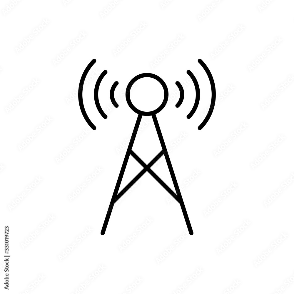 Wifi Tower Vector Icon Line Illustration. Wifi Tower Vector Icon Line Illustration.