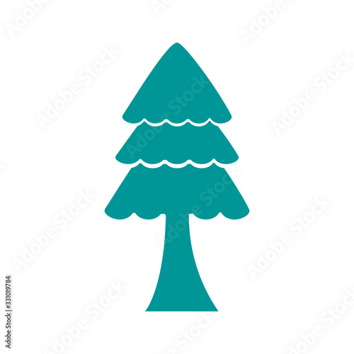 pine tree plant forest silhouette style icon