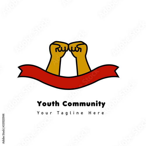 clenched fist for Youth Logo Community, Activity, Organization Template