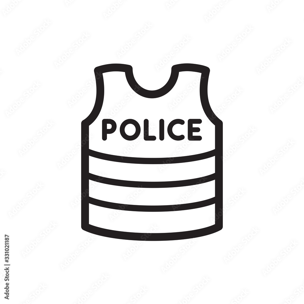 bullet proof vest icon in trendy flat style bullet proof vest icon in trendy flat style