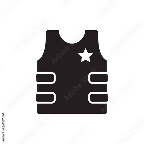 bullet proof vest icon in trendy flat style