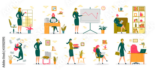 Businesswoman in Office Activity and Occupation.