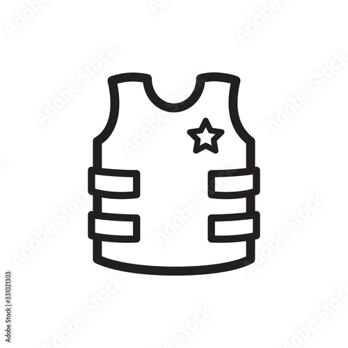 bullet proof vest icon in trendy flat style