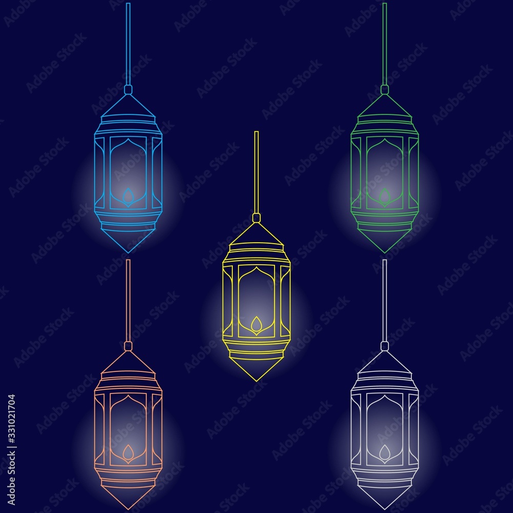 Ramadan Lantern Design in Set for Creative Concept of Islamic Celebration. Ramadan Lantern Design in Set for Creative Concept of Islamic Celebration.
