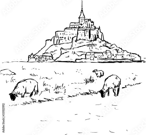 Sketch of Mont Saint Michel,