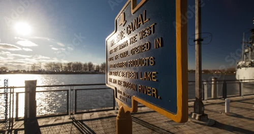 Erie Canal sign time-lapse