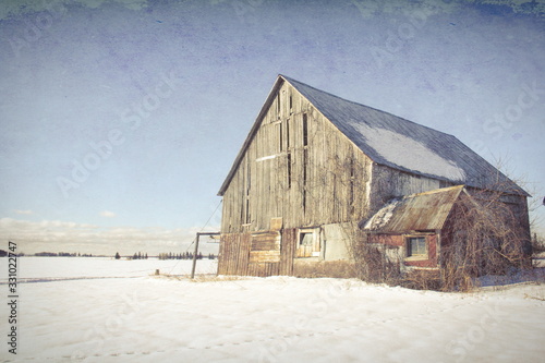 Old barn photos manipulated for an illustration