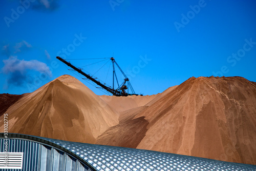 Salt dumps. Heaps. Waste from the production of potash fertilizers. Belarus. Salihorsk. 2020 photo