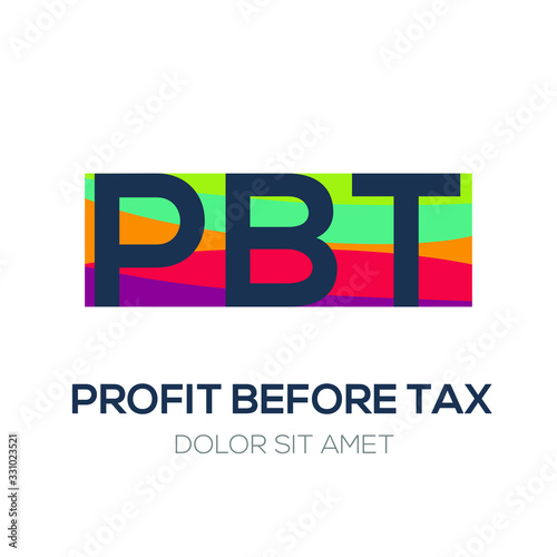 PBT mean (profit before tax) Word written in search bar ,Vector illustration.