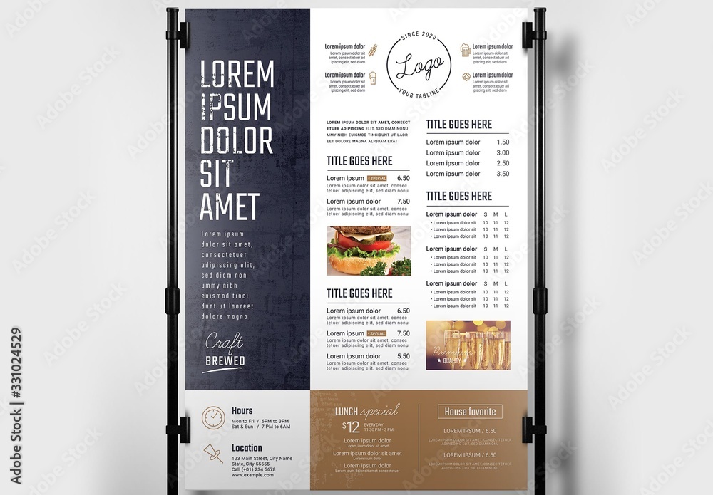 Multiple Menu Bars Layout Bar Menu Layout Stock Template | Adobe Stock
