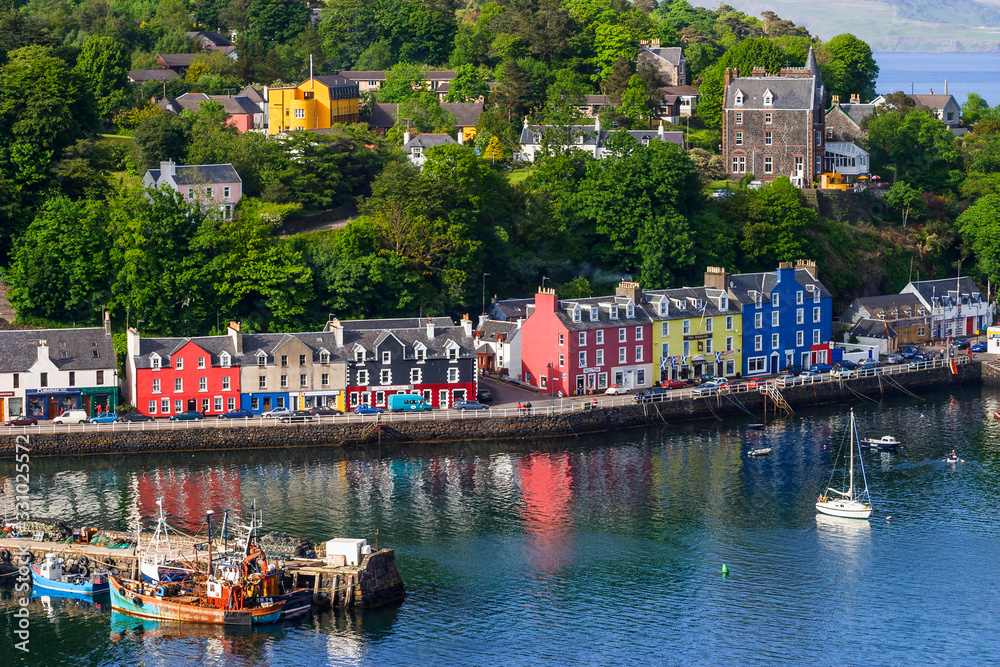 View at Tobermory village on isle of mull in Scotland