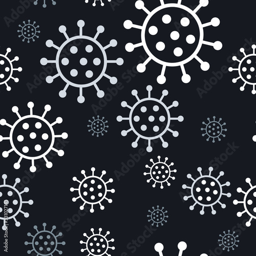 MERS-Cov (Middle East Respiratory Coronavirus Syndrome), New Coronavirus (2019-nKoV). Coronavirus seamless pattern. Vector background.