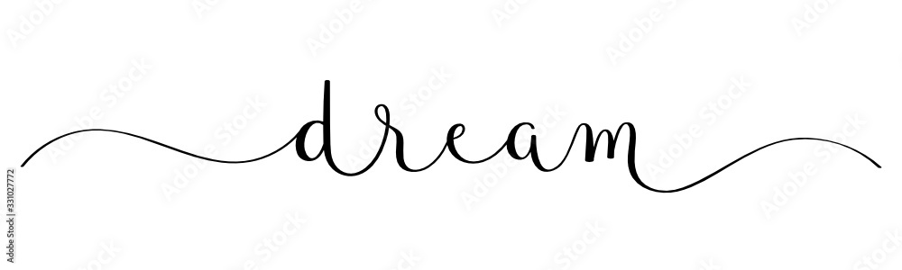 DREAM black vector brush calligraphy banner with swashes DREAM black vector brush calligraphy banner with swashes